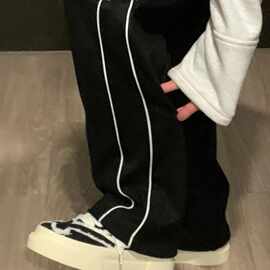 美式运动卫裤女学生春夏2024年新款高腰ins潮百搭休闲直筒阔腿裤