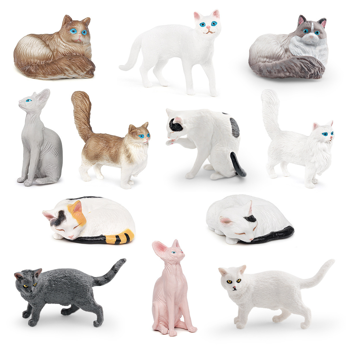 Transfronterizos niños mini simulación de mascotas modelo de gato gato graso gato de pelo corto británico gato naranja gato pastoral adornos estáticos