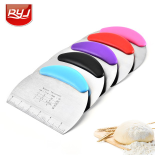 Manufacturers supply semicircle stainless steel cutter flour cutter with scale flour dough cutter baking tool