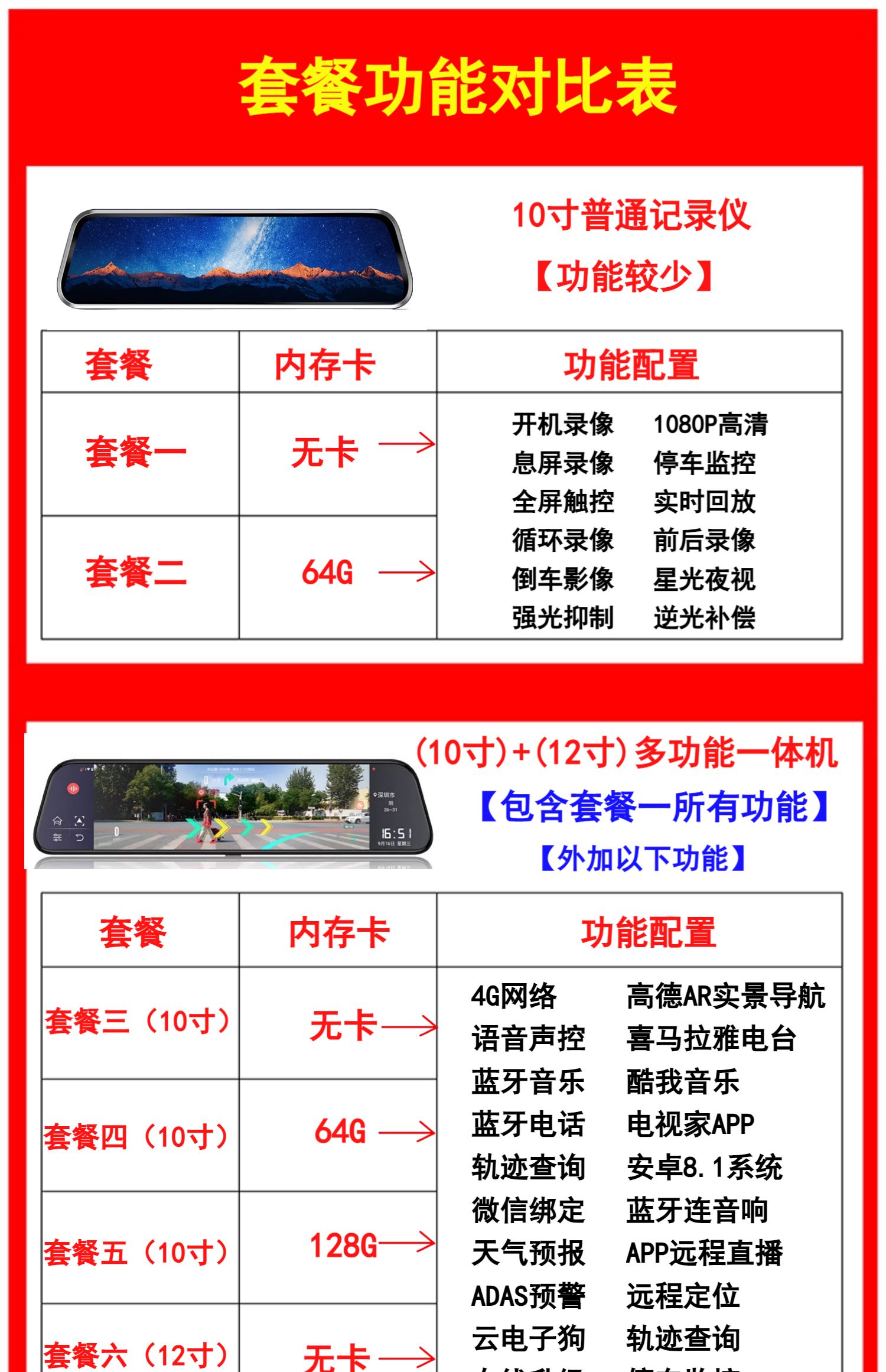Hikvision Is Suitable for Full-Screen Smart Cloud Mirror Streaming Navigation Driving Recorder with Front and Rear Dual Cameras for Real-Life Reversing