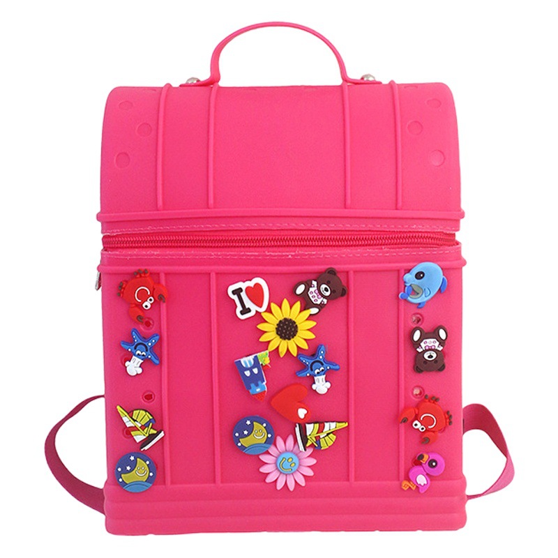 Bebé Kindergarten pequeña mochila niños y niñas mochila de silicona Linda madre e hija de dibujos animados mochila de viaje de ocio