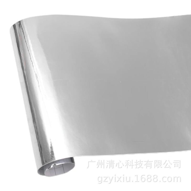 自己粘着 PVC 電気メッキシルバークロームミラービニール 20*152 センチメートル抗 UV 高粘着ステッカー車の装飾フィルム|undefined
