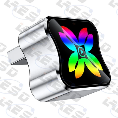 Best-selling original car wired Simsiz CarPlay və Android Auto - q1bf-usb-silver-butterfly-colorful-metalglass-hicar-box