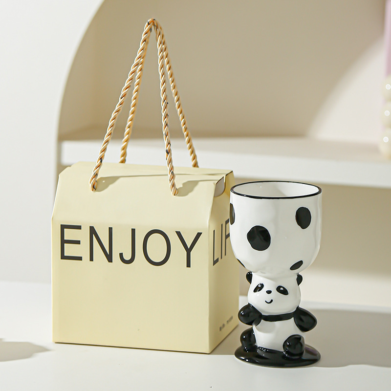 Dibujos animados lindo regalo de cumpleaños pintado a mano taza de helado bebida creativa taza de postre pastel taza de cerámica mesa de aromaterapia