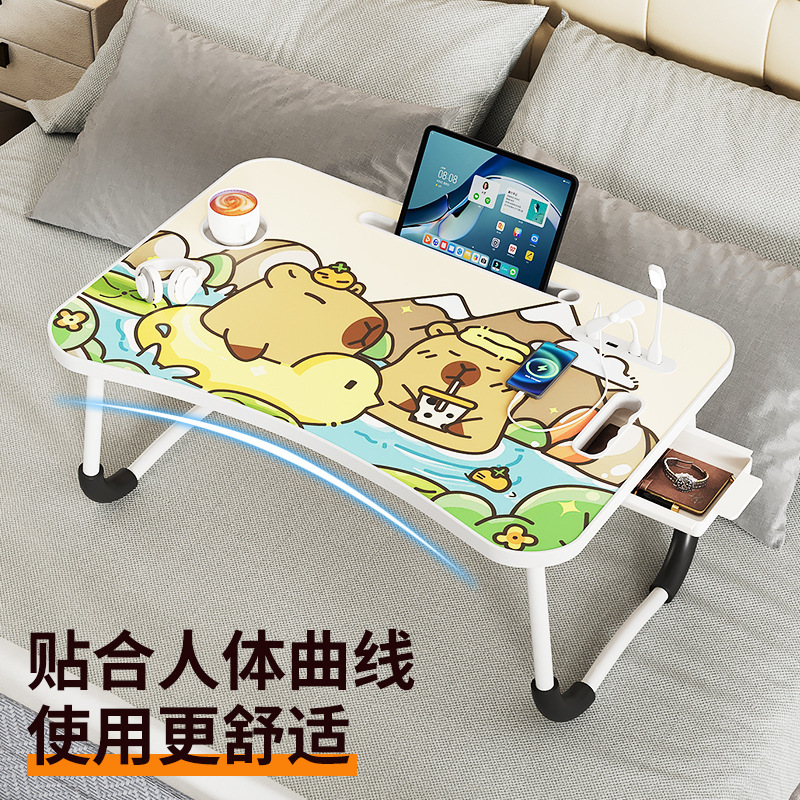 Foldable Small Bed Table, Dormitory Computer Desk, Home Bedroom Bay Window Desk, Dormitory Study Desk, Bed Desk