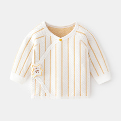 Newborn Baby Half-Back Skeletonless Warm Air Layer Cotton Filled Initial Thick Monk Robe Baby Top