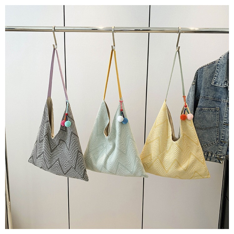 Chiang Mai Thailand Triangle Bag Handmade Shoulder Handbag Casual Versatile Armpit Bag Work Clothing Class Bag Cross-border Wholesale Chiang Mai Thailand Triangle Bag Handmade Shoulder Handbag Casual Versatile Armpit Bag Work Clothing Class Bag Cross-border Wholesale