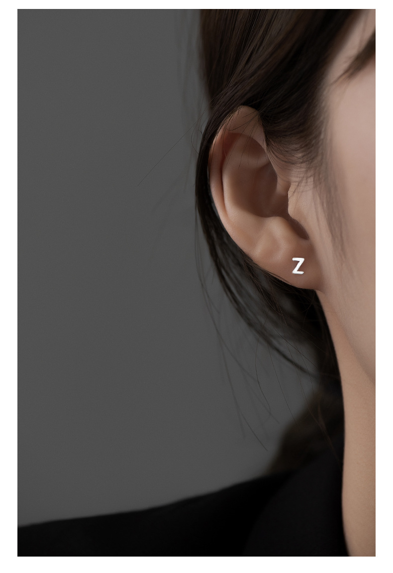Simple Style Letter Sterling Silver Plating Ear Studs 1 Piece