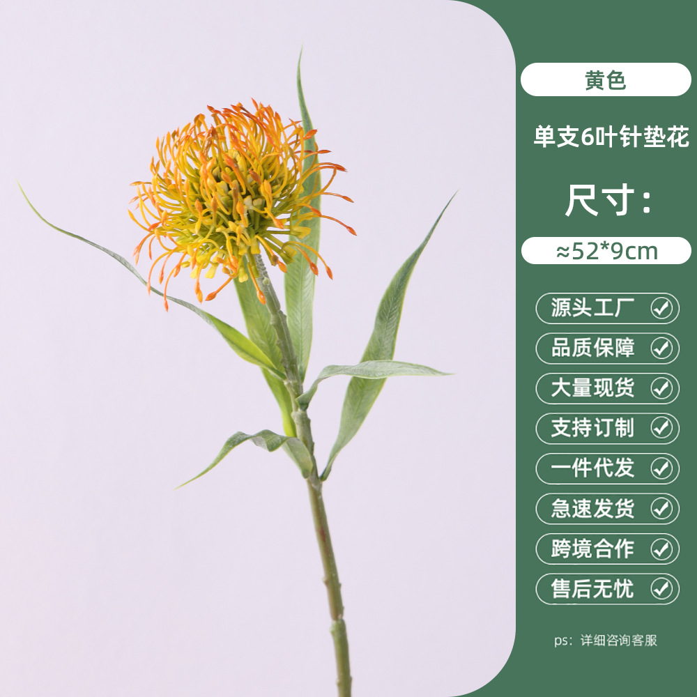 단일 가지 6잎 침대꽃 - 노란색
