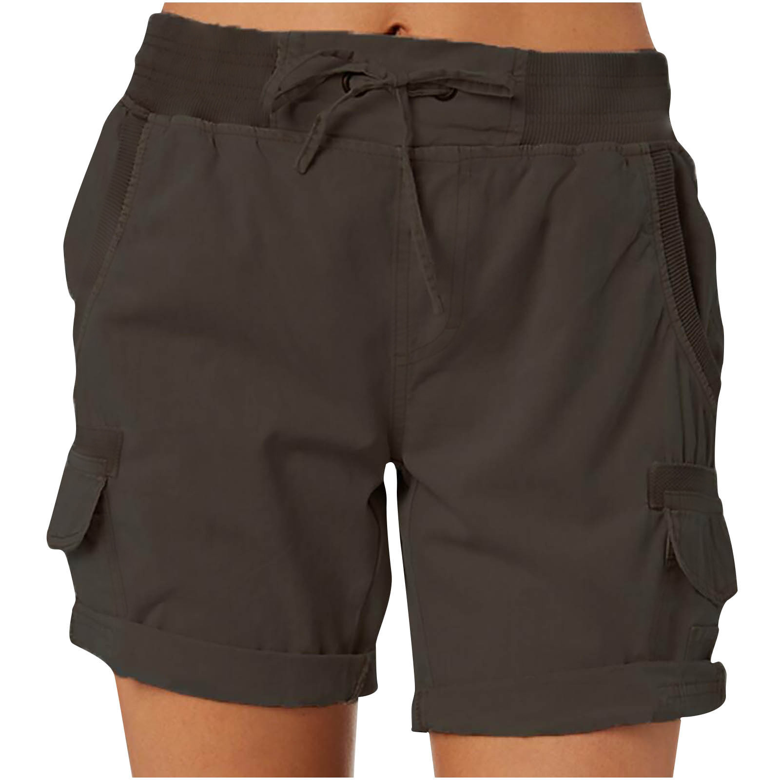 thumbnail image 1 of De talle alto pantalones de trabajo de las mujeres pantalones casuales pantalones cortos de algodón sección delgada una palabra suelta pantalones cortos de pierna ancha, 1 of 5