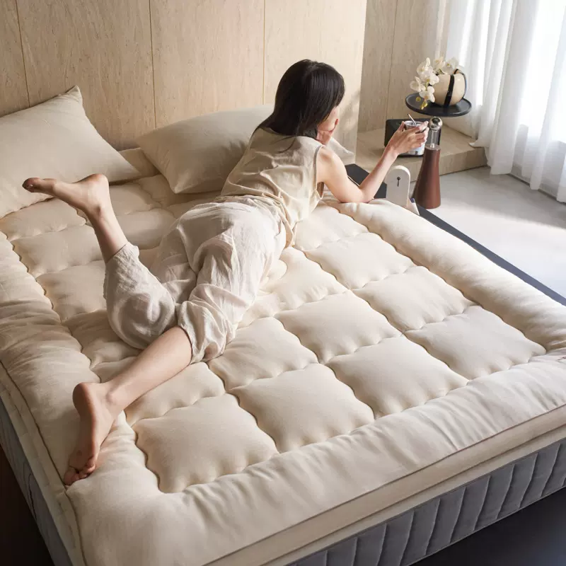 A类新疆100棉花！母婴级床褥床垫榻榻米垫卧室棉麻褥子棉花垫被