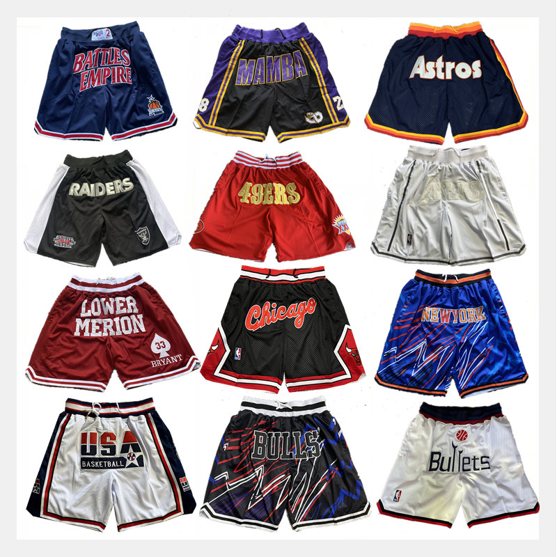 American cross-border Jersey Lakers casual summer men's and women's fashion brand loose retro basketball sports shorts fashion brand pants