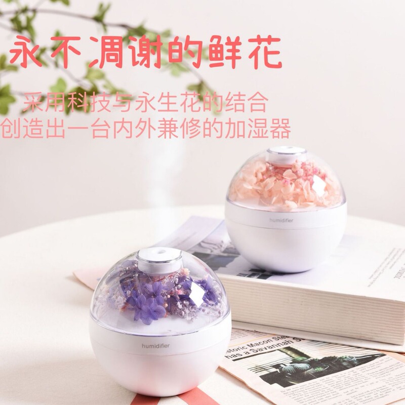 Creative new permanent flower atomization air purification USB Humidifier desktop bedroom small mute humidifier