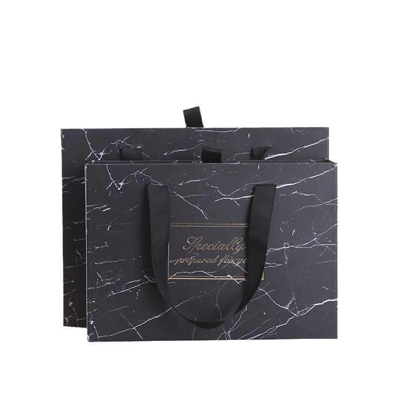 Caja de embalaje de regalo de mármol negro Serie de regalo Caja de regalo portátil Patrón personalizado Caja de regalo de ropa portátil
