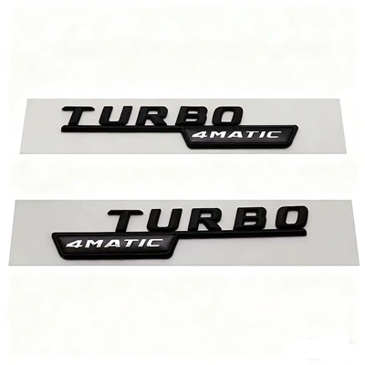 Logo Turbocharged Car Logo — Body sticker - turbo-4matc-bright-black-pair-three-dimensional