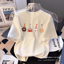 卡通熊儿童白色莼棉短袖女童t恤夏季2025新款爆款卡通亲肤半袖潮