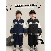 吾里卜一男童杜邦三防棒球棉服2025冬季新款儿童保暖酷飒棉衣外套