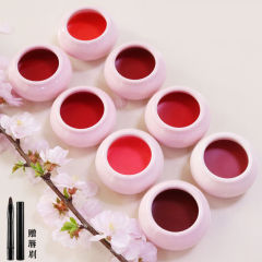 中国古風古法口脂紅唇膏陶磁器缶包装古風唇膏は頬紅になって小包で送ることができる