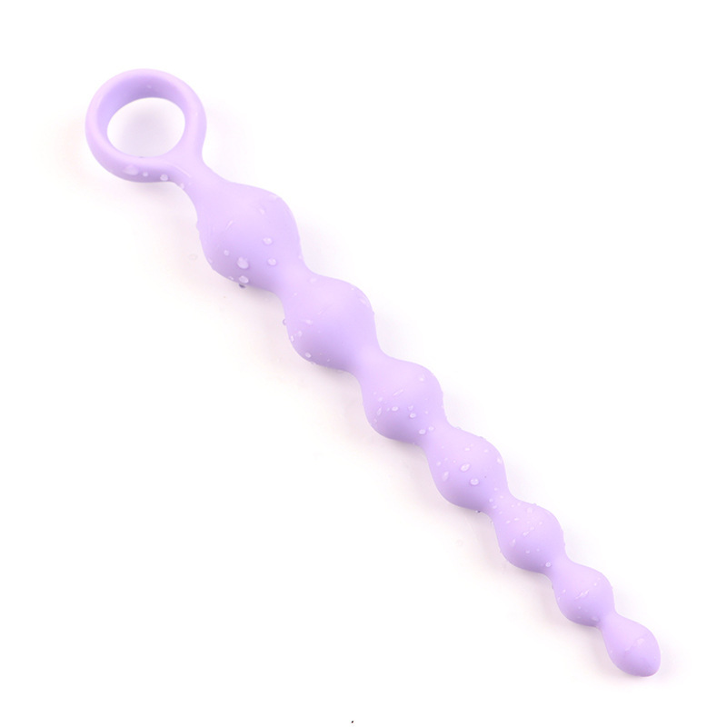 Silicone Anal Plug with Pull Beads, Large Back-entry Design, Unisex Adult Toy — detail image 6