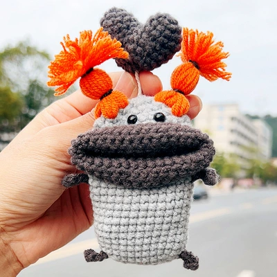 Car key bag, Car Key Protective Case - 14cmx22cm-gray-orange-braid