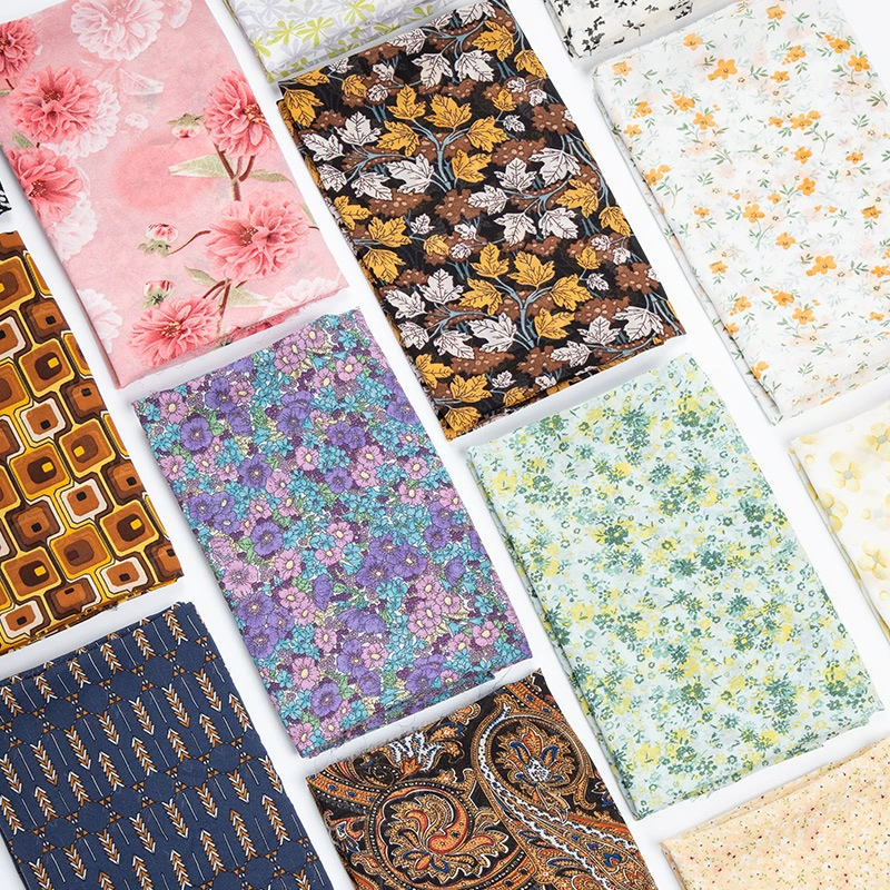 Шифоновая ткань с принтом, летняя цветочная ткань, цветочная ткань, обработка головы, одежда ручной работы, рубашка, юбка, ткань