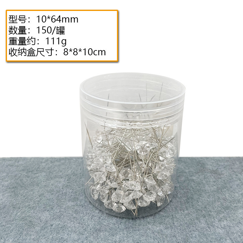 Aguja de posicionamiento de diamante de costura manual de mosaico fijación de perlas agujas de posicionamiento de ropa agujas de caja enlatadas transparentes