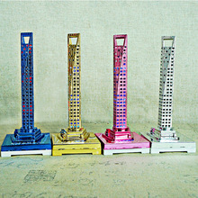 上海旅游纪念合金工艺上海金茂金茂上海中心大厦模型带LED灯摆件