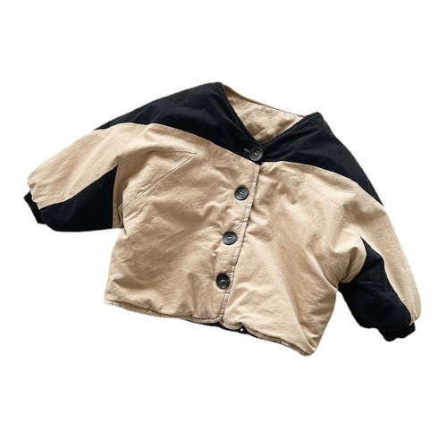 Knock on style ~ Children's cotton-padded jacket 024 new winter style Korean style forest-style retro cardigan cotton-padded jacket for boys and girls
