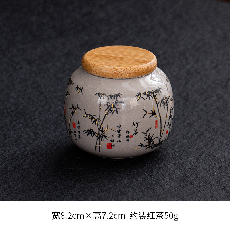 맥아 노란색 대나무 뚜껑 항아리/대나무 돌