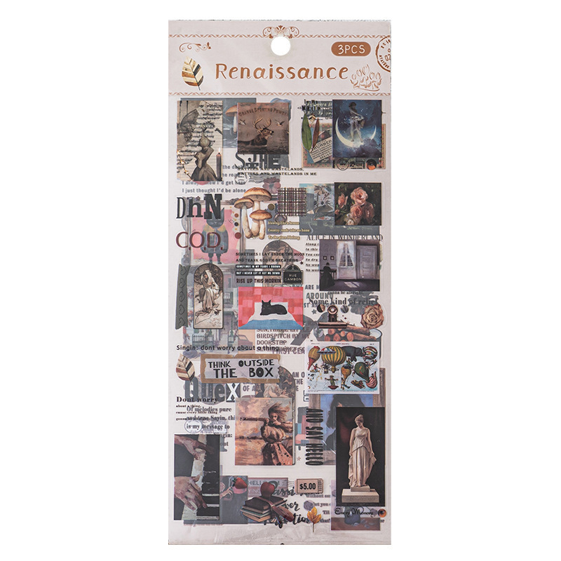 Pegatinas retro pet patrón de decoración floral de plantas europeas material de contabilidad DIY fondo de escena pegatinas