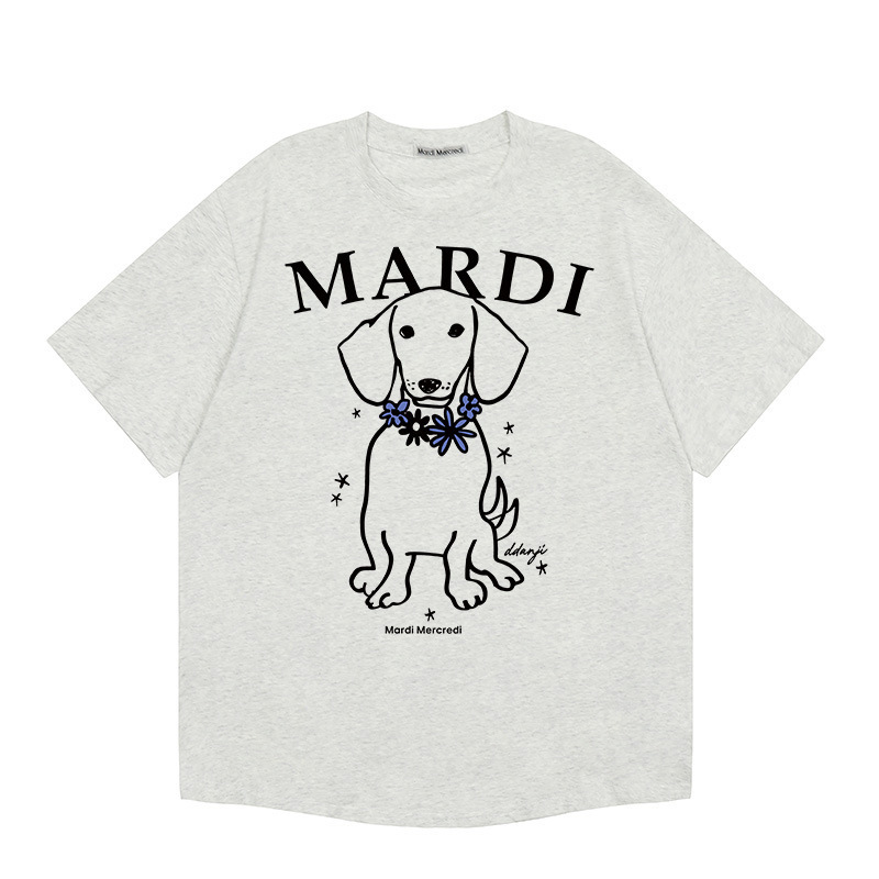 韓国マルディトレンディな半袖フラワープリントゴールドハイシルバー夏ラウンドネック純綿ルーズTシャツトップトレンディ|undefined
