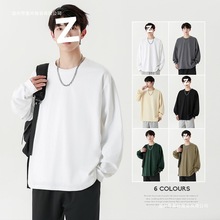 男士重磅纯棉长袖T恤2025秋冬季新款美式内搭打底衫潮流百搭上衣