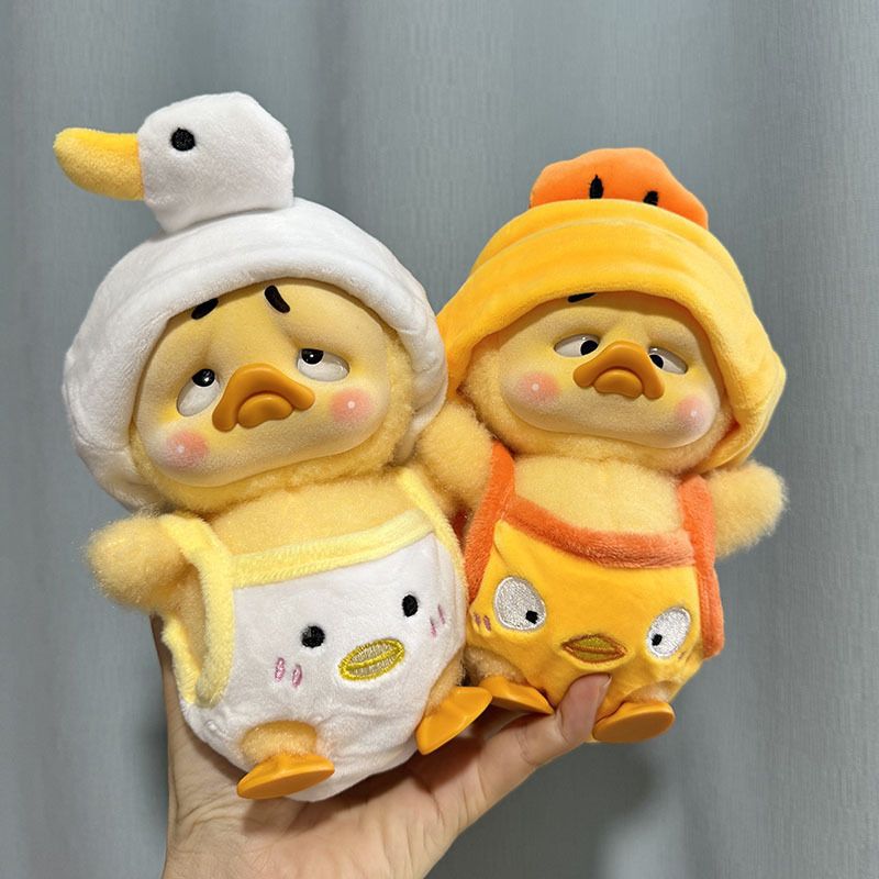 옷만] 성가신 오리 봉제 인형  옷 블라인드 박스 노란색 오리 인형 옷 헤어 벨트 슬링 셔츠 귀여운