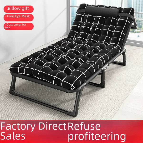 Wholesale folding bed single bed home simple lunch break bed office outdoor nap camp bed multifunctional lounge chair
