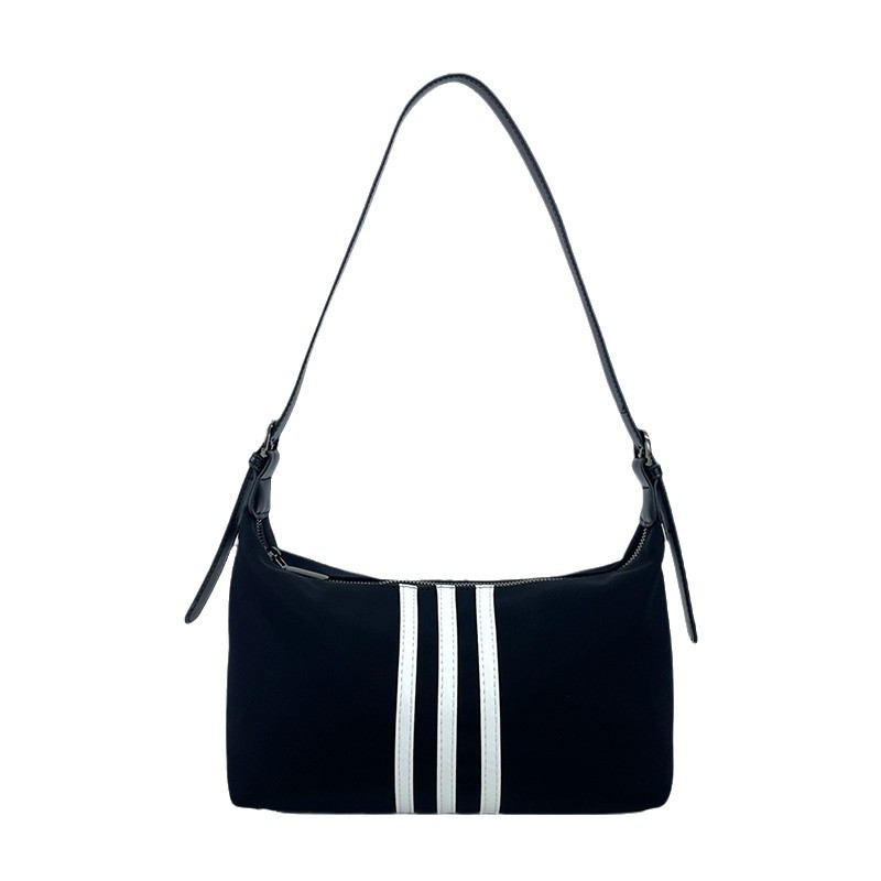 Comercio Exterior transfronterizo nuevo bolso de mujer de hombro único con rayas simples bolso de moda, ligero y de gran capacidad sobre rojo de la red de color