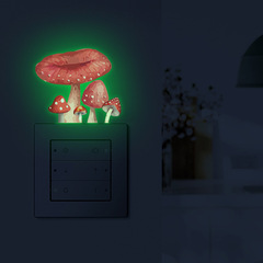 Exterior Red Mushroom Switch Decal for Children's Room Bedroom Home Decor Wall Sticker Night Light Sticker Self-Adhesive Wholesale Cross-Border