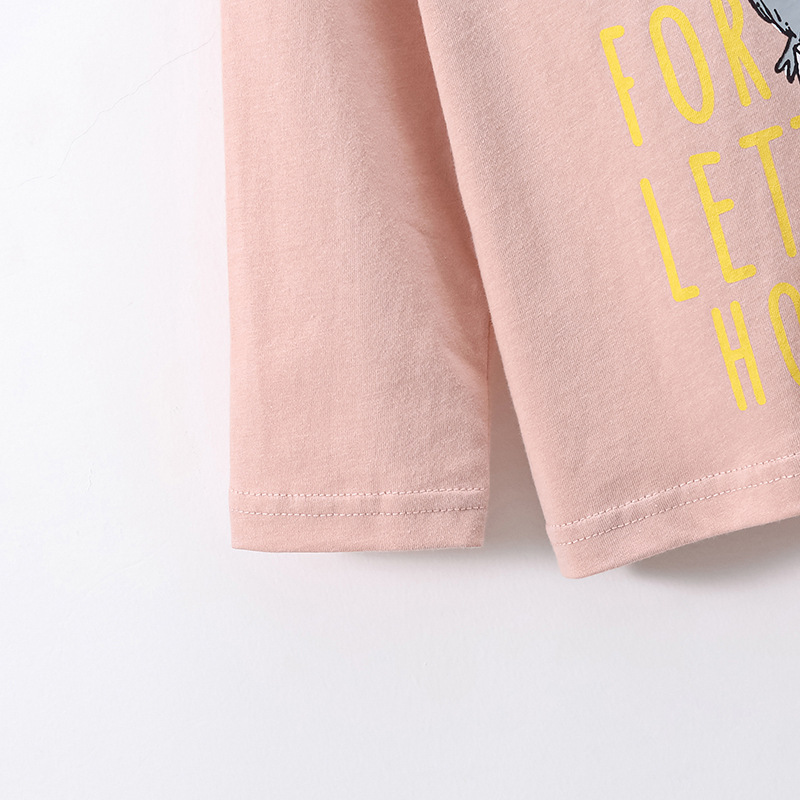 JOJOBEBE ropa para niños europeos y americanos otoño nueva camiseta para niños algodón de manga larga de dibujos animados cuello redondo Camiseta para niños