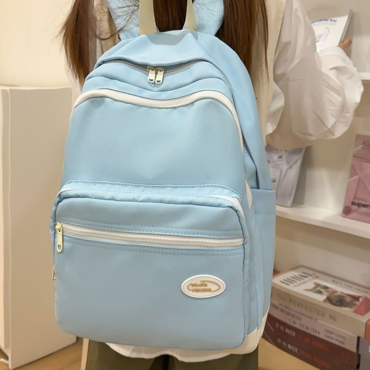 Mochila minimalista para estudantes universitários, estilo japonês, mochila multicolorida fresca para estudantes do ensino médio e médio, bolsa de estudante de grande capacidade