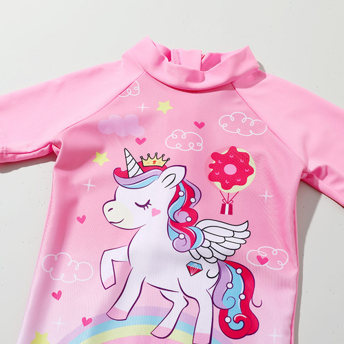  New Cartoon One-piece Baby Girl Swimsuit Sunscreen Beach Wear Children's Swimsuit Quick-Drying Sunscreen Swimsuit for Women