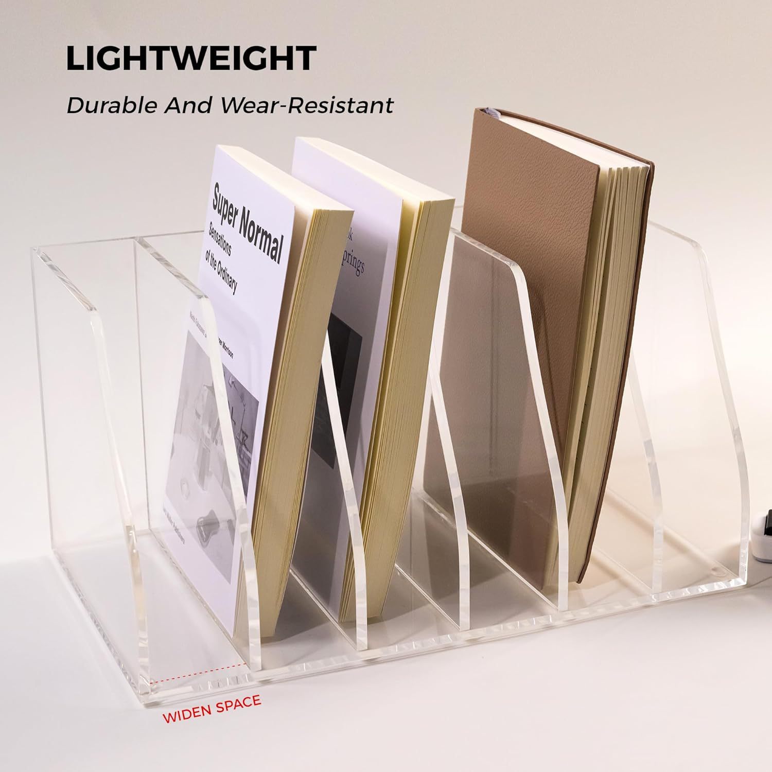 Acrylic table bookshelf, magazine, storage system for documents, storage box, (Cross-border trading), classification