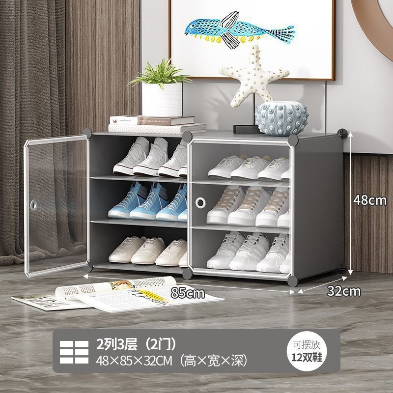 Estante de zapatos simple puerta doméstica multicapa de almacenamiento a prueba de polvo interior nuevo tipo 2026 alquiler transparente gabinete de zapatos de plástico