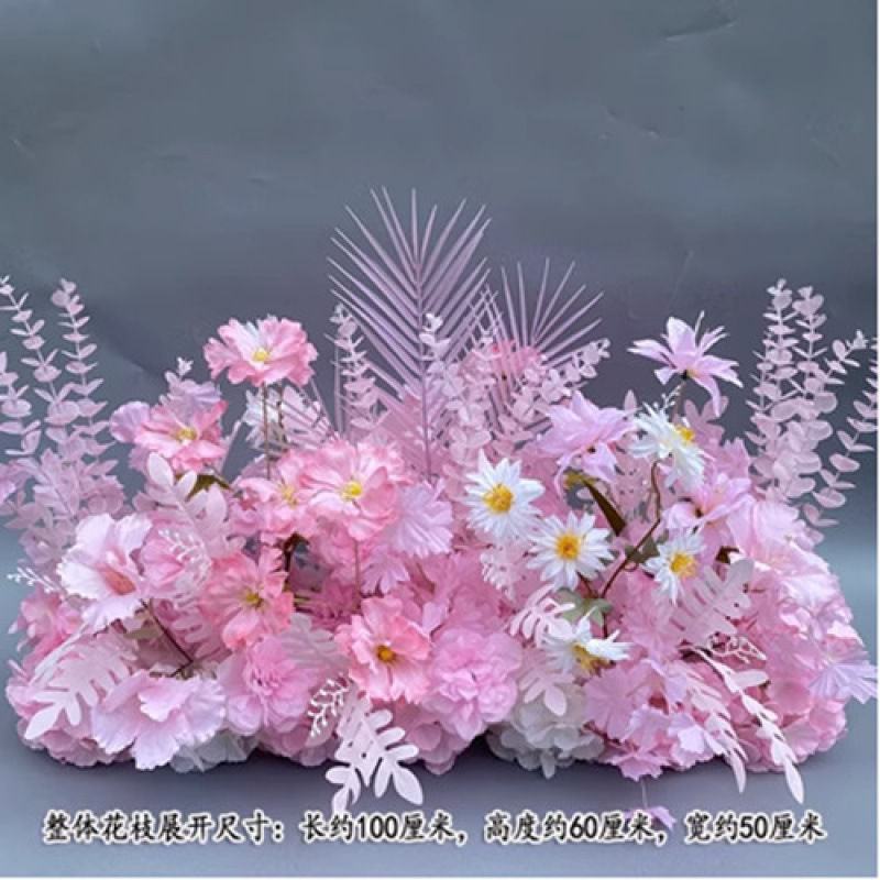 婚庆地排花仿真花婚礼布置成品道具新款订婚装饰迎宾路引摆件花排|undefined