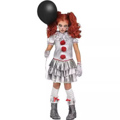ピエロの魂のcos服の子供の成人のペニスの服装のハロウィンのコスプレのピエロの魂の演技の服