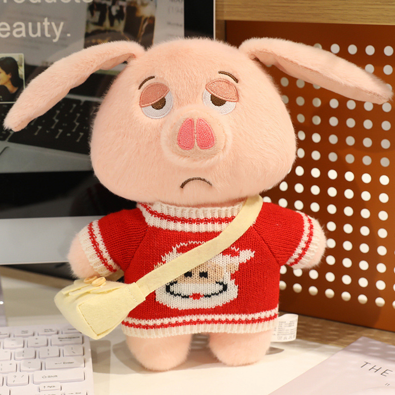 Transformado en una muñeca de montura de cerdo volador, linda muñeca, orejas plegables, regalo de vacaciones complicado de alto valor
