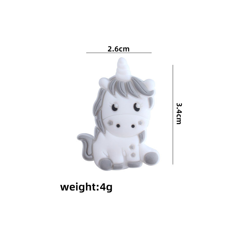 Nuevo bebé suministros unicornio de dibujos animados cuentas silicona creativo DIY chupete cadena pulsera juguete mordedor Accesorios