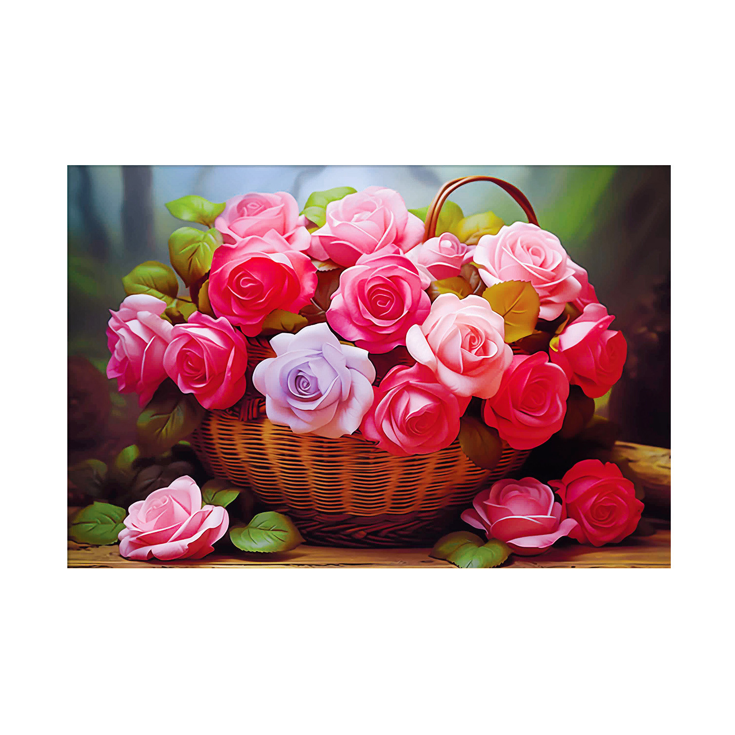 Mona Lisa real bordado cruzado una cesta de rosas actualizada nueva decoración floral simple bordado a mano image 5
