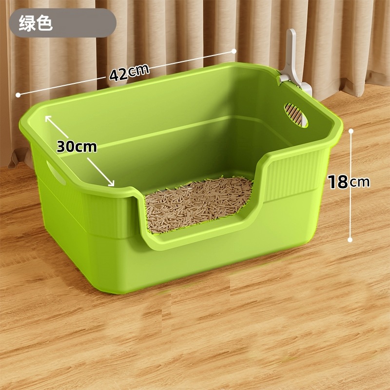 손잡이가 있는 녹색 42cm [고양이 배변 상자 + 고양이 배변 국자]