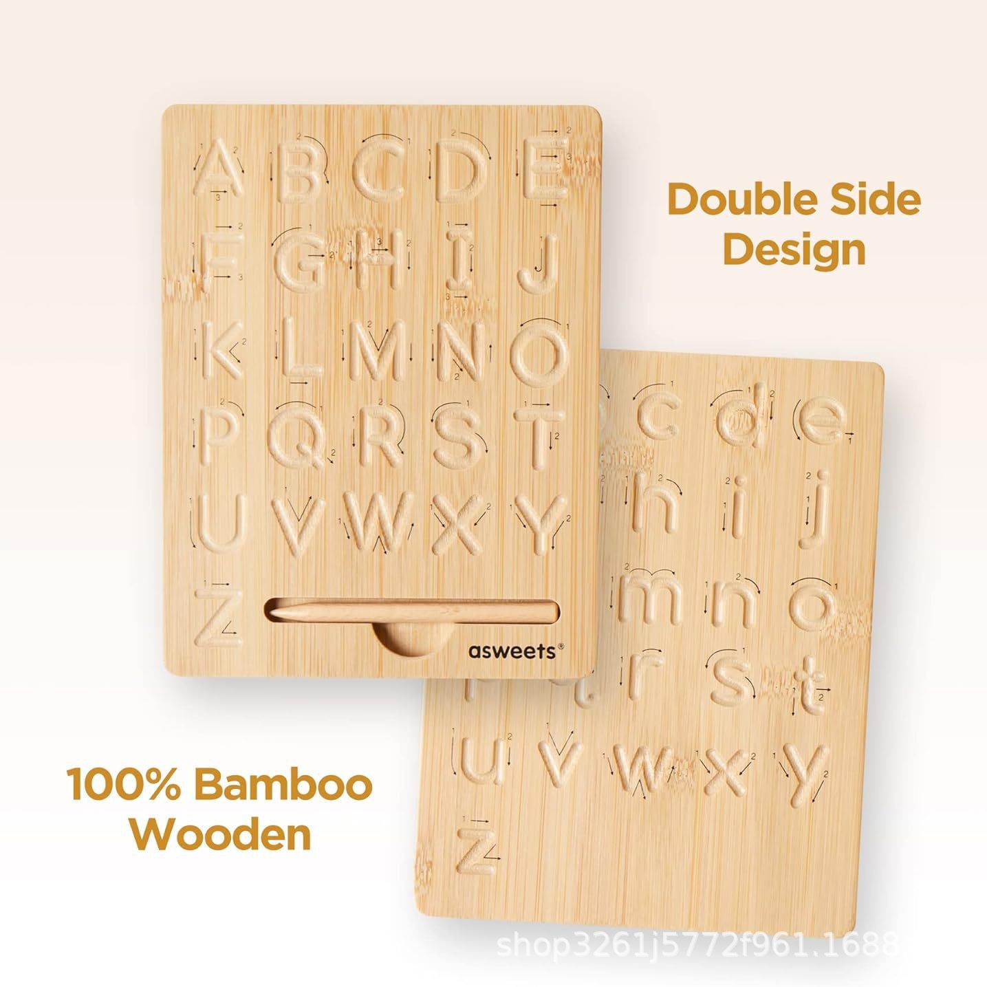 木制儿童双面练习板宝宝启蒙书写幼儿园益智早教数字字母控笔训练