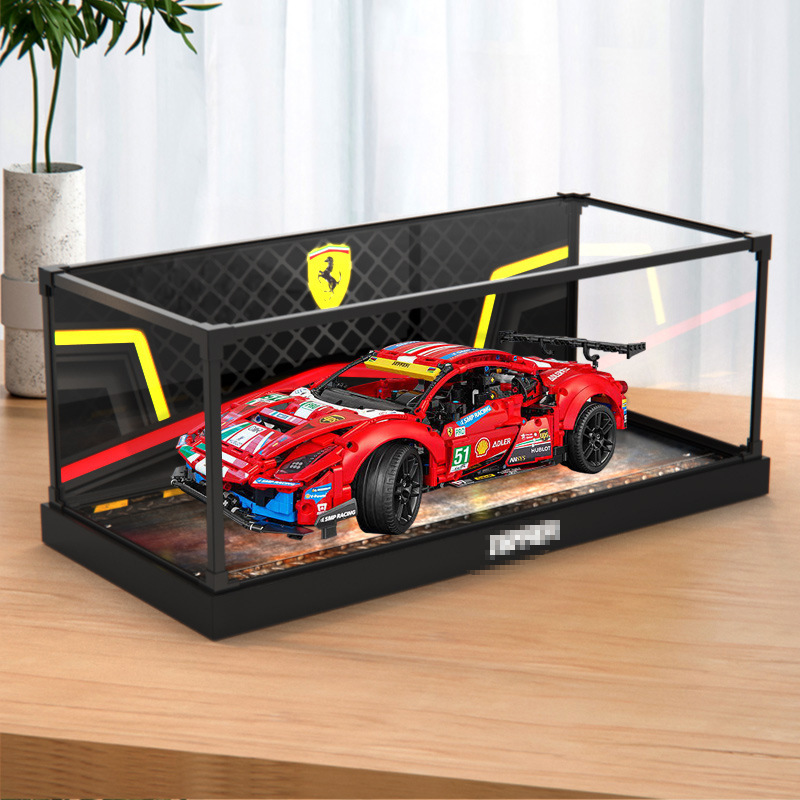 Lego 42125 Ferrari 488GTE Assembled Building Block Model Alloy Frame Dust-proof Acrylic Display Box Lego 42125 Ferrari 488GTE Assembled Building Block Model Alloy Frame Dust-proof Acrylic Display Box