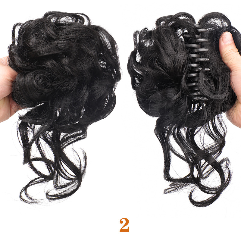 Comercio exterior peluca anillo moda pelo bolsa bola cabeza updo artefacto mullido desordenado barba larga trenza peluca clip de pelo anillo de pelo